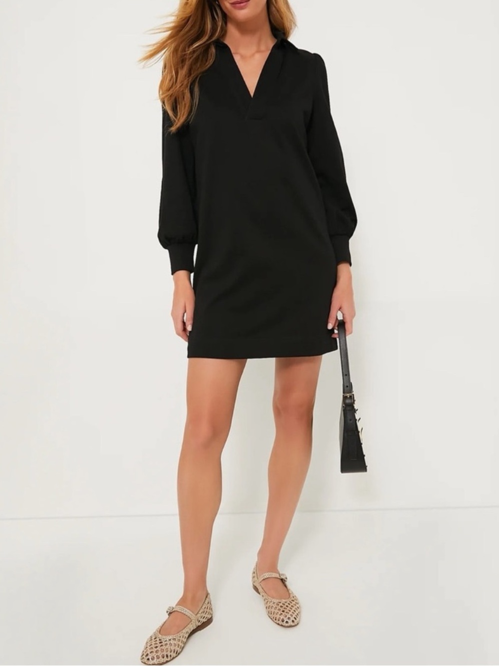 Tuckernuck Pomander Place Black Bradley Knit Polo Dress Size XS